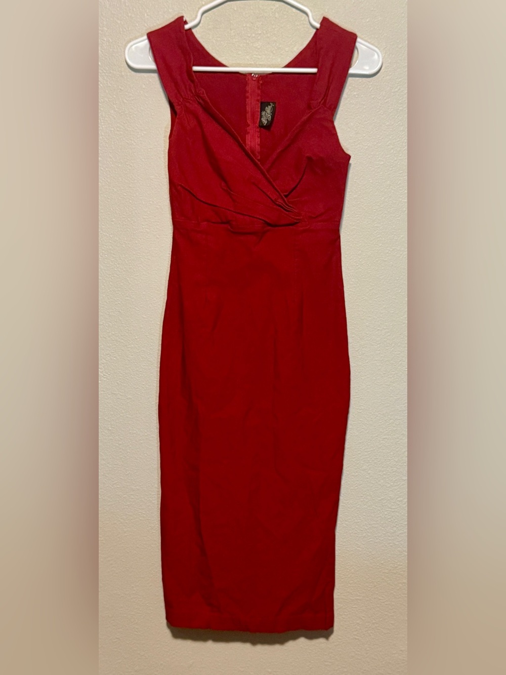 RockSteady Red Sleeveless Midi Sheath Dress